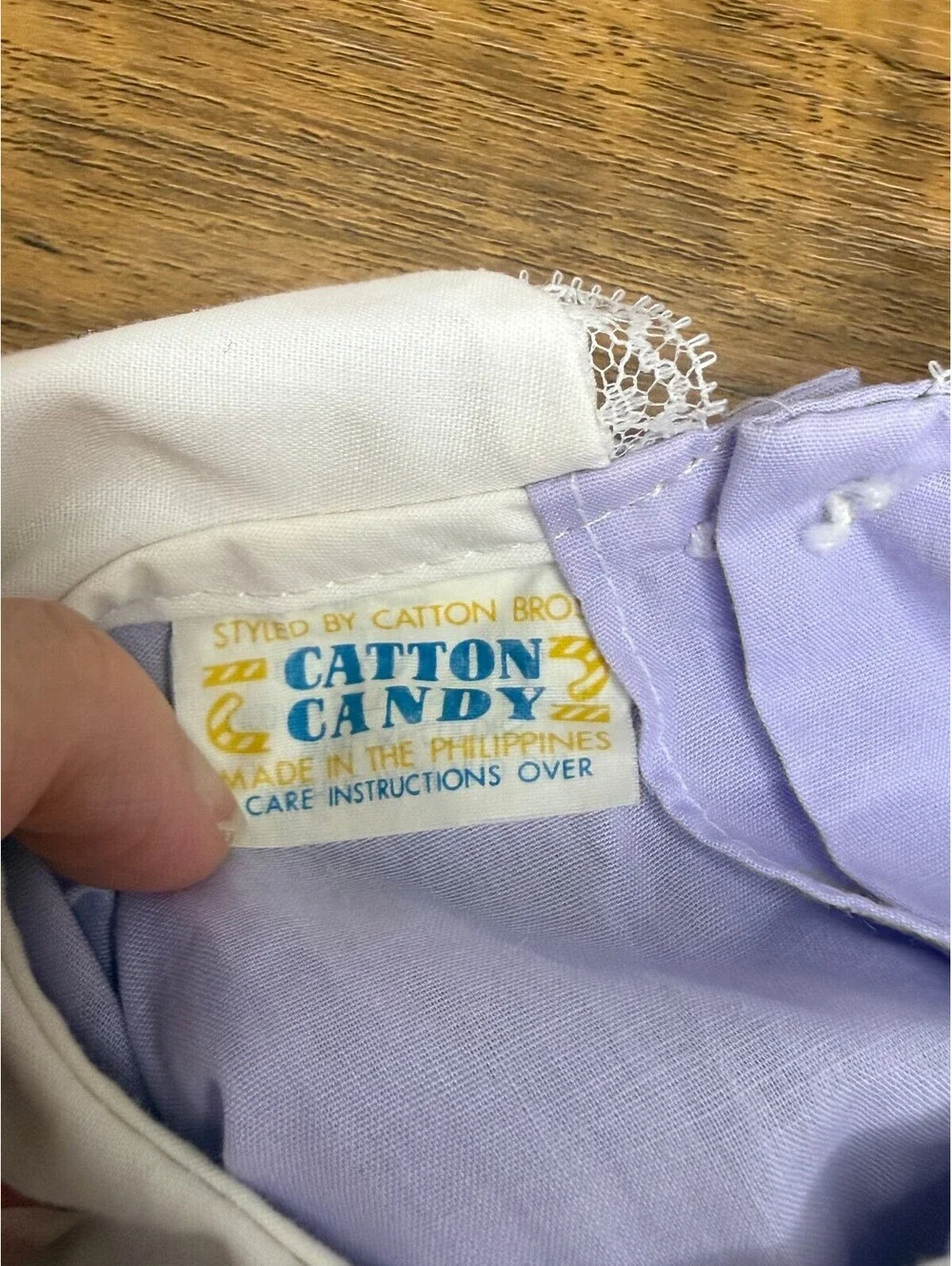 Catton Candy Vintage Lavender Baby Dress with Floral Trim and Peter Pan Collar